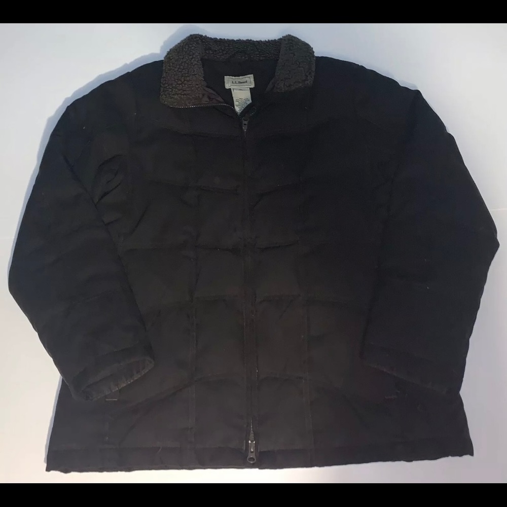 LL Bean Men’s Full Zip Fleece Lined Warm Up Bomber Jacket Size M